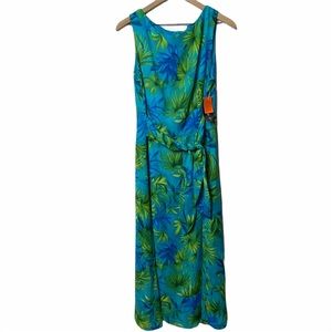 Virgo Blue Long Tropical Vacation Women Dr… NWT